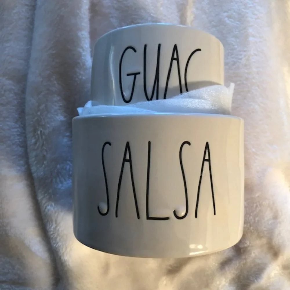 Brand New In Box Rae Dunn Gauc & Salsa Set‎ w/ Bamboo Spoons - NWT